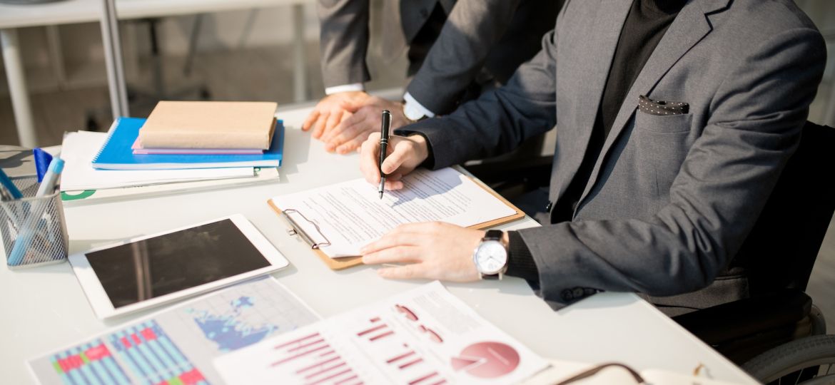 Businessman signing a contract